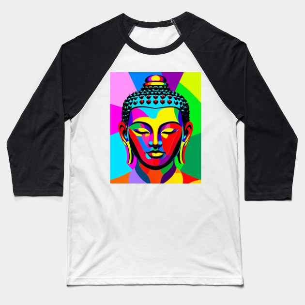 Buddha Pop Art Baseball T-Shirt by MtWoodson